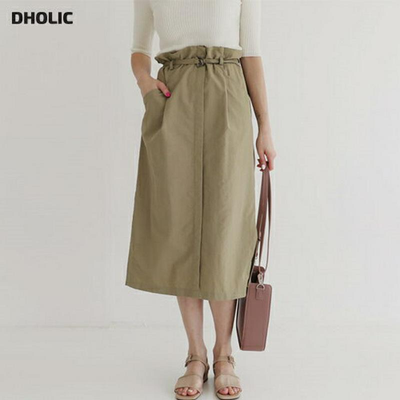 【新作10%OFF】ベルト付ロングスカート・全3色・b47908 レディース【sk】【韓国 ファッション ボトムス スカート ロ