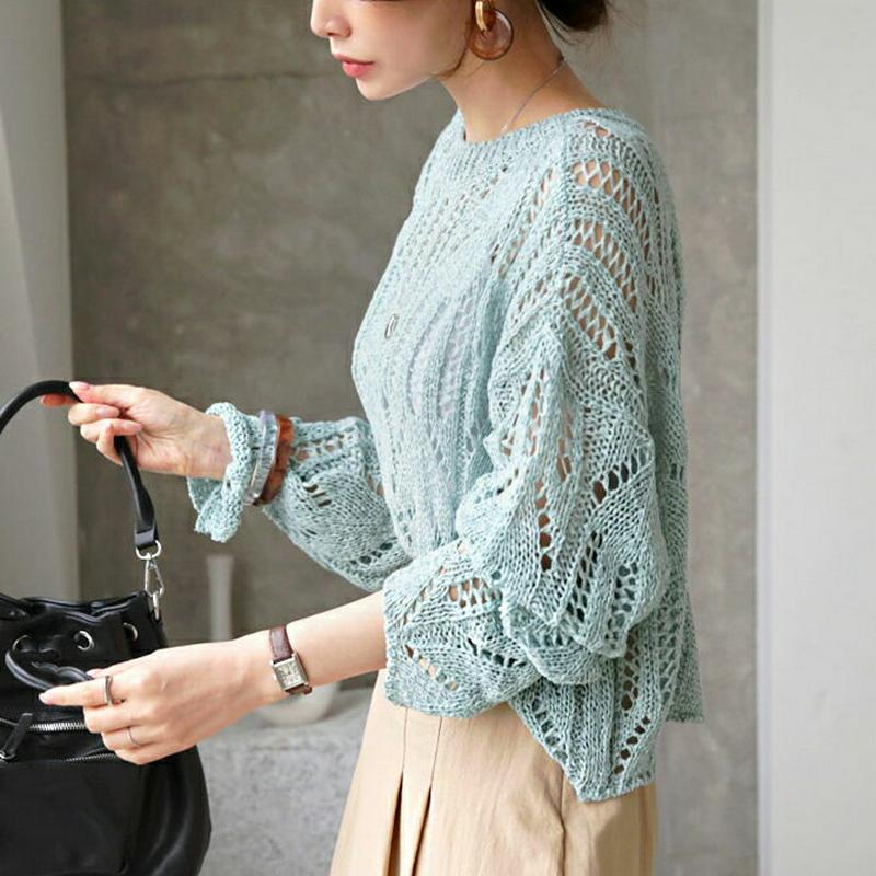 【新作10%OFF】ロングスリーブニット・全4色・t63532 レディース【tops】【韓国 ファッション トップス ニット ニ