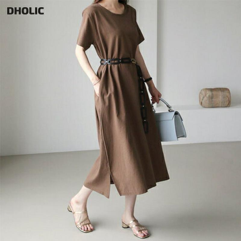 【新作10%OFF】リネン混ショートスリーブワンピース・全4色・t63542 レディース【ops】【韓国 ファッション　ワンピー