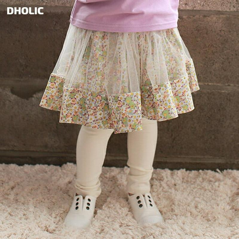 【新作10%OFF】チュール花柄スカートレギンス・u04843 キッズ【3~8才】【pt】【スカートレギンス チュール チュール