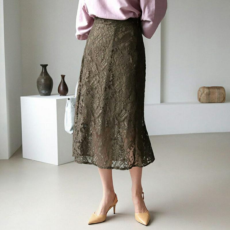 【新作10%OFF】レースロングスカート・全3色・t63552 レディース【sk】【韓国 ファッション スカート ロング ロング
