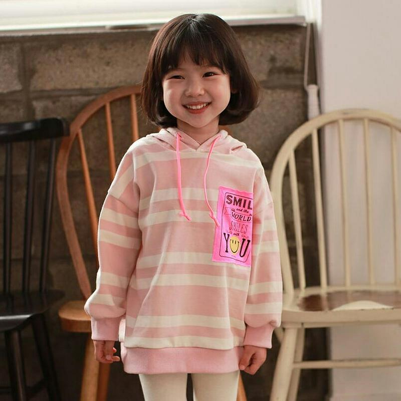 【新作10%OFF】SMILEパッチボーダーフーディ・u04858 キッズ【3~8才】【tops】【トップス フード フーディー