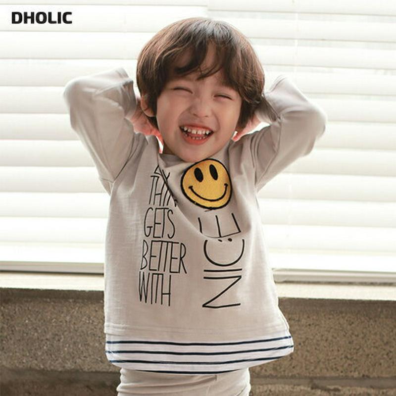 【新作10%OFF】レイヤードヘムスマイルTシャツ・u04845 キッズ【3~8才】【tops】【トップス Tシャツ 長袖 ロン
