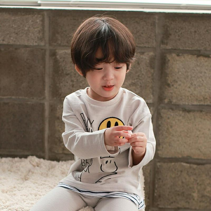 【新作10%OFF】レイヤードヘムスマイルTシャツ・u04845 キッズ【3~8才】【tops】【トップス Tシャツ 長袖 ロン