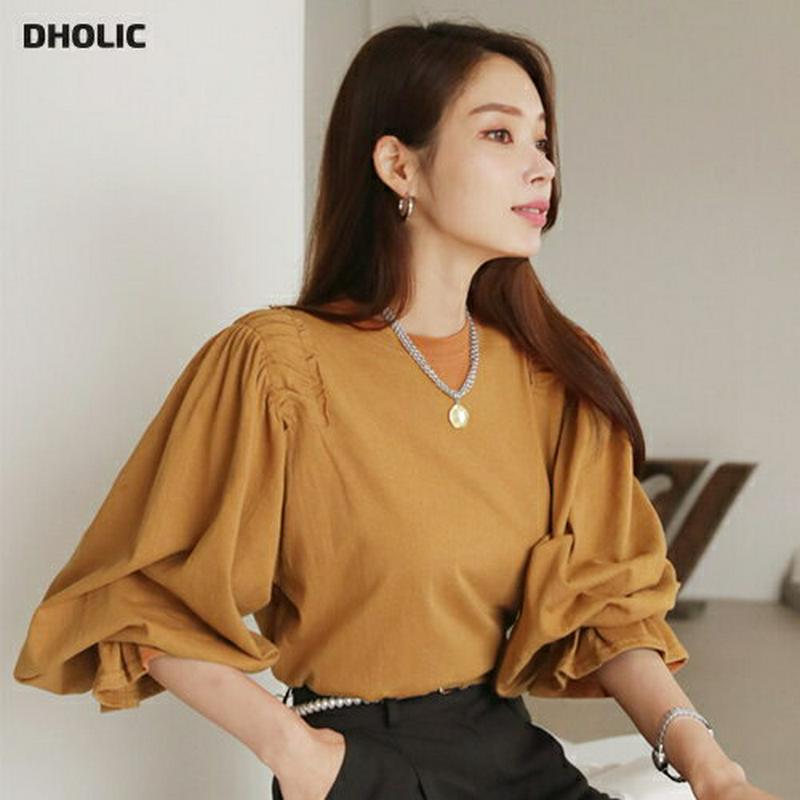 【新作10%OFF】ギャザーTシャツ・全4色・b63530 レディース【tops】【韓国 ファッション トップス Tシャツ 長袖