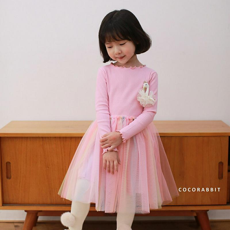 【新作10%OFF】swanカラフルチュールワンピース・u04835 キッズ【3~8才】【ops】【ワンピース ミディ丈 ミディ