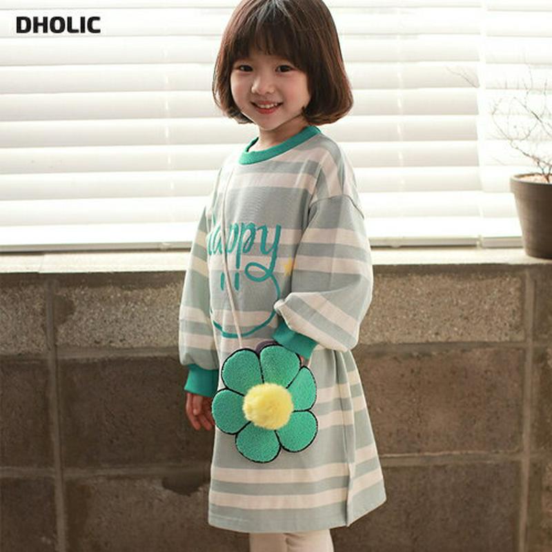 【新作10%OFF】フラワーバッグ付ボーダーワンピース・u04852 キッズ【3~8才】【ops】【ワンピース ミディ丈 ミディ