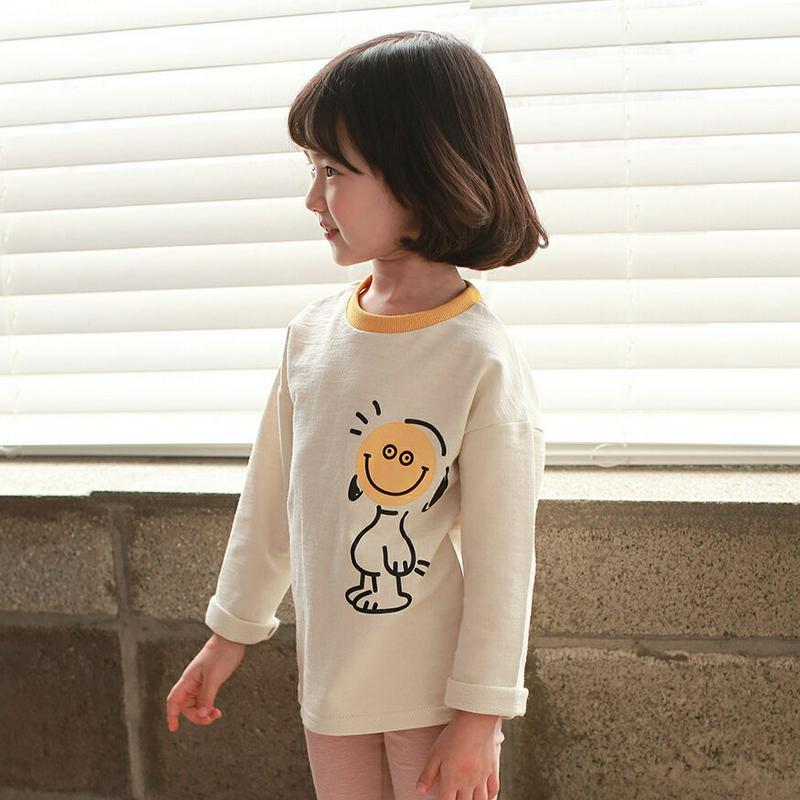 【新作10%OFF】スマイルプリント長袖Tシャツ・u04848 キッズ【3~8才】【tops】【トップス 長袖 Tシャツ スマイ
