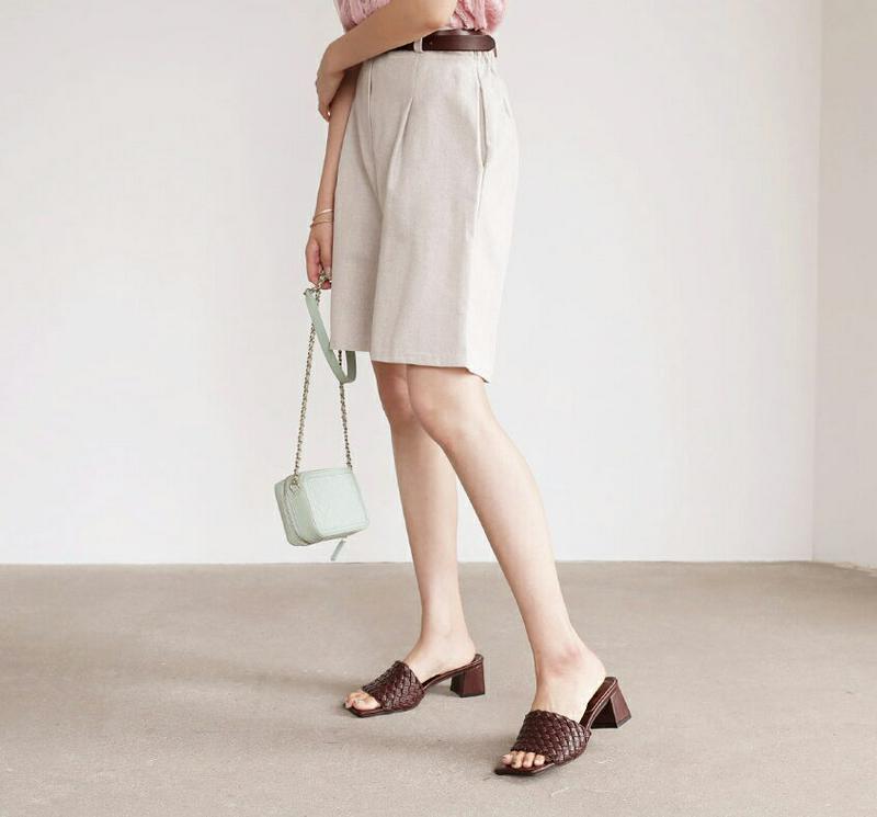 ヘリンボーンハーフパンツ・全2色・t56610 レディース【pt】【韓国 ファッション ボトムス ズボン パンツ ハーフパンツ 