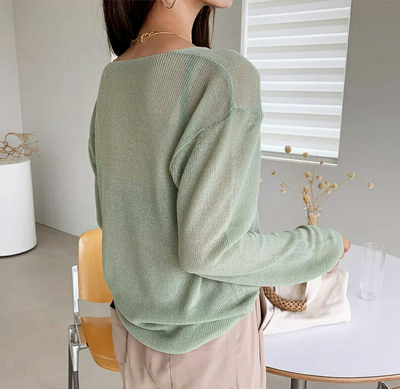 Vネックルーズニット・全5色・t60443 レディース【tops】【韓国 ファッション トップス ニット ニットトップス ロング
