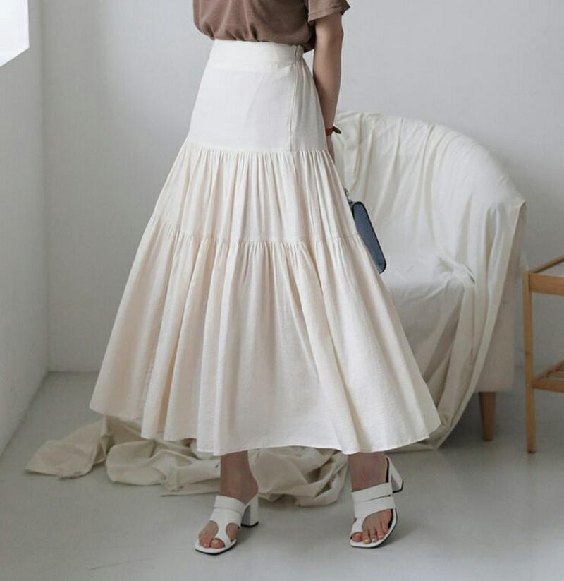 ティアードロングスカート・全3色・b56672 レディース【sk】【韓国 ファッション ボトムス スカート ロング丈 ロングスカ