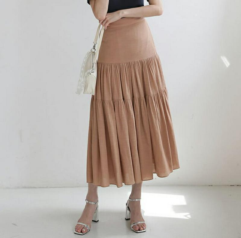 ティアードロングスカート・全3色・b56672 レディース【sk】【韓国 ファッション ボトムス スカート ロング丈 ロングスカ