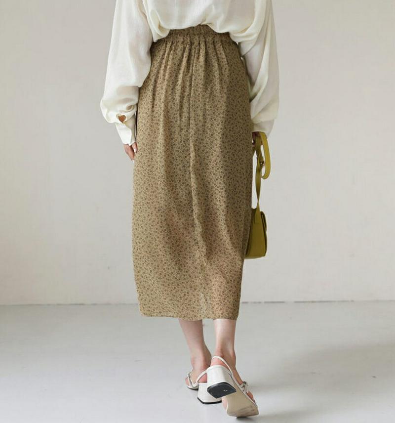 小花柄シフォンスカート・全3色・b56676 レディース【sk】【韓国 ファッション ボトムス スカート ロング丈 ロングスカー