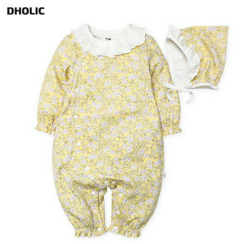 帽子付ラッフルカラーロンパース・p004811 キッズ【0~2才】【bc】【ロンパース 長袖 ロングパンツ 長ズボン ラッフル 