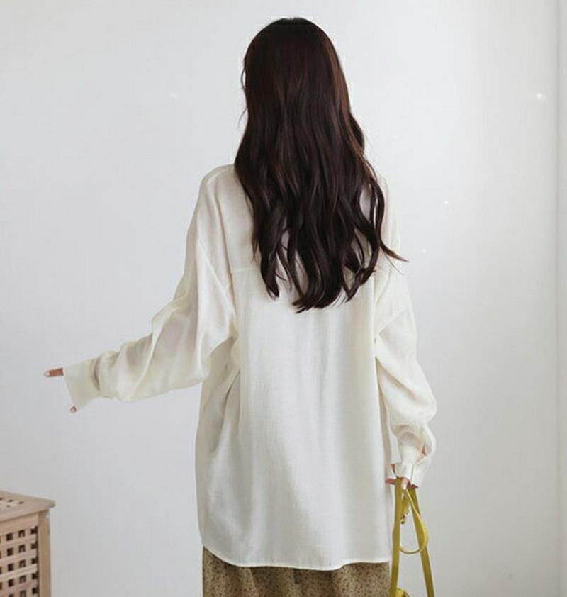 ルーズフィットポケットシャツ・全3色・56677 レディース【bl】【韓国 ファッション トップス シャツ 長袖 ロングスリーブ