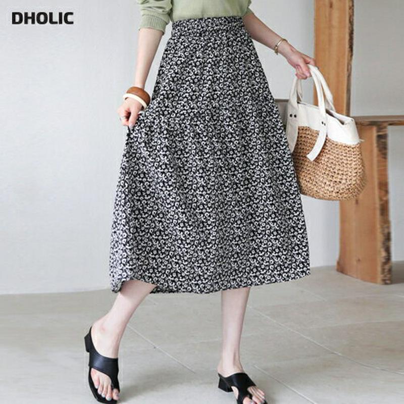 フローラルギャザースカート・全2色・b63591 レディース【sk】【韓国 ファッション スカート ロング ロングスカート ウエ