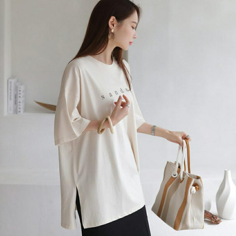 レタリングルーズTシャツ・全4色・b63566 レディース【tops】【韓国 ファッション トップス Tシャツ 半袖 ハーフスリ