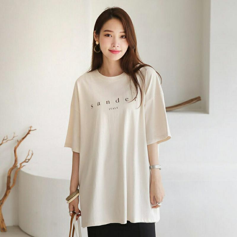 レタリングルーズTシャツ・全4色・b63566 レディース【tops】【韓国 ファッション トップス Tシャツ 半袖 ハーフスリ