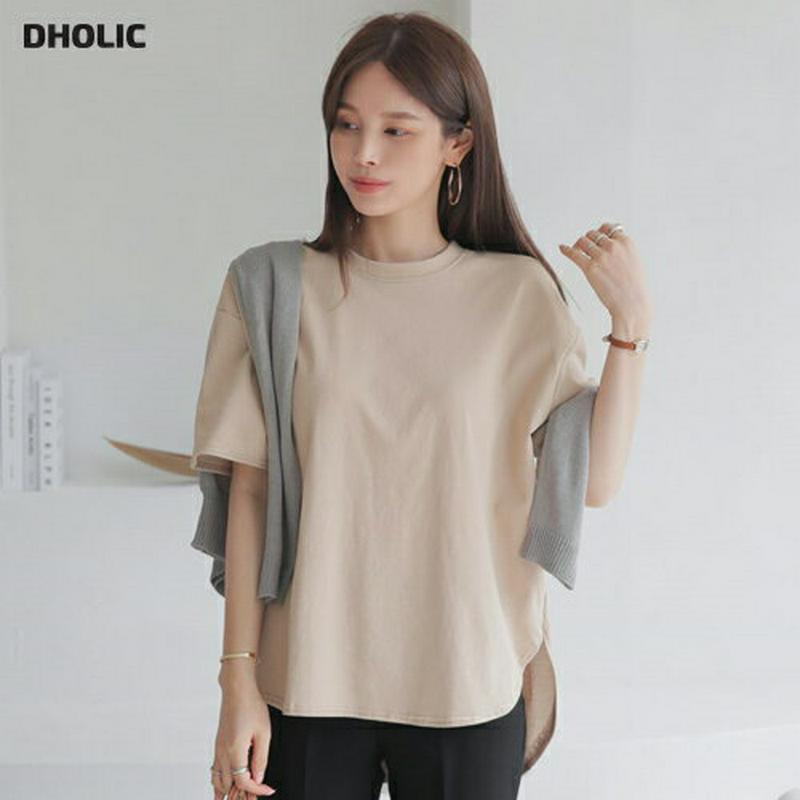 バックスリットルーズTシャツ・全5色・b63567 レディース【tops】【韓国 ファッション トップス Tシャツ 半袖 ハーフ