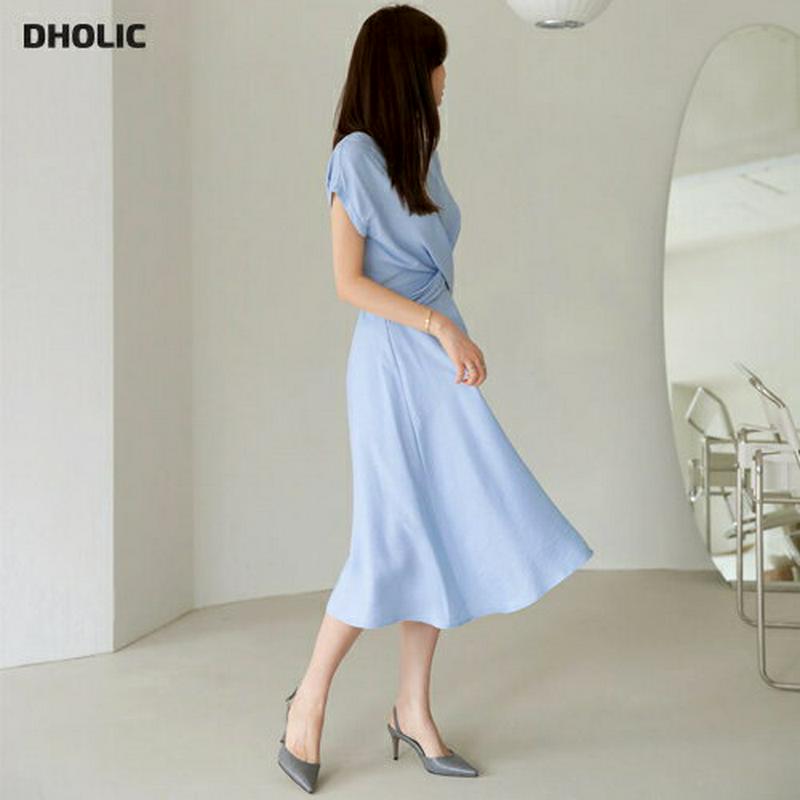 ツイストフレンチスリーブワンピース・全3色・b63583 レディース【ops】【韓国 ファッション ワンピース ロング ロングワ