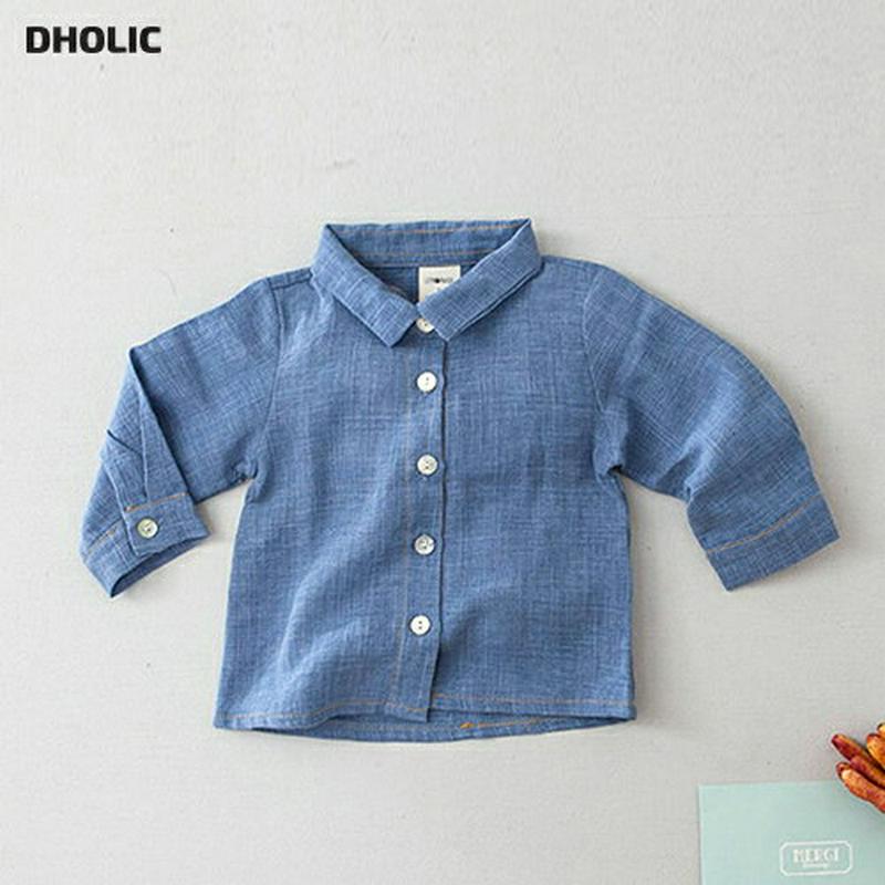 【新作10%OFF】バイオコットンシャツ・u04783 キッズ【0~2才】【tops】【トップス シャツ ロングスリーブ 長袖 