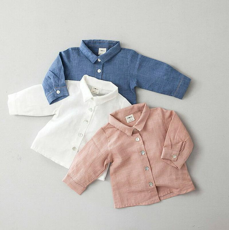 【新作10%OFF】バイオコットンシャツ・u04783 キッズ【0~2才】【tops】【トップス シャツ ロングスリーブ 長袖 