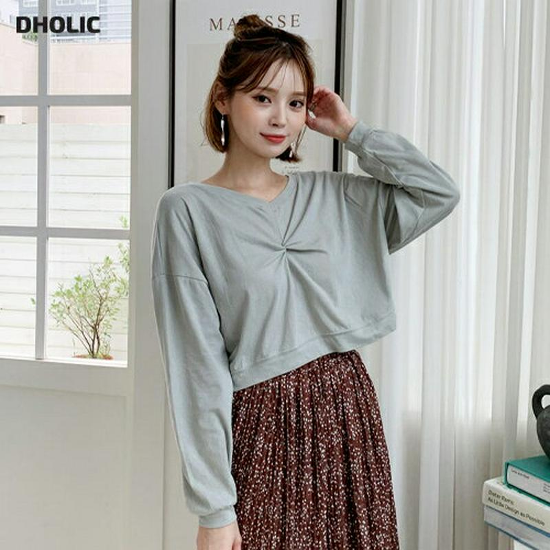 【新作10%OFF】2WAYツイストスウェット・全4色・t60548 レディース【tops】【韓国 ファッション トップス Tシ