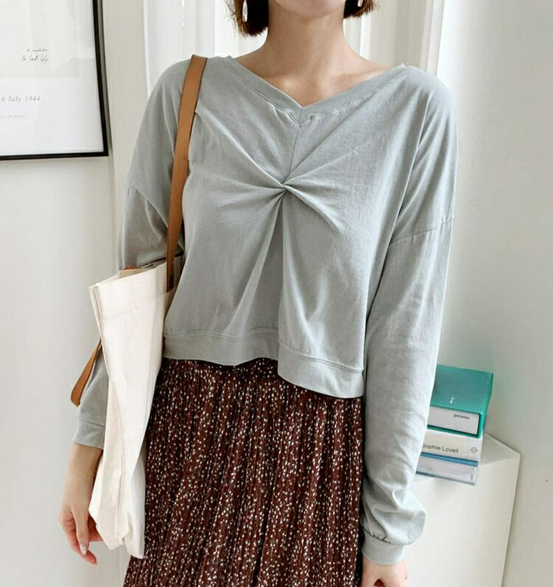 【新作10%OFF】2WAYツイストスウェット・全4色・t60548 レディース【tops】【韓国 ファッション トップス Tシ