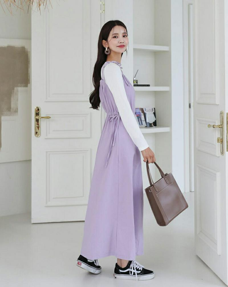 【新作10%OFF】2WAYストリングボタンワンピース・全3色・t60559 レディース【ops】【韓国 ファッション ワンピー