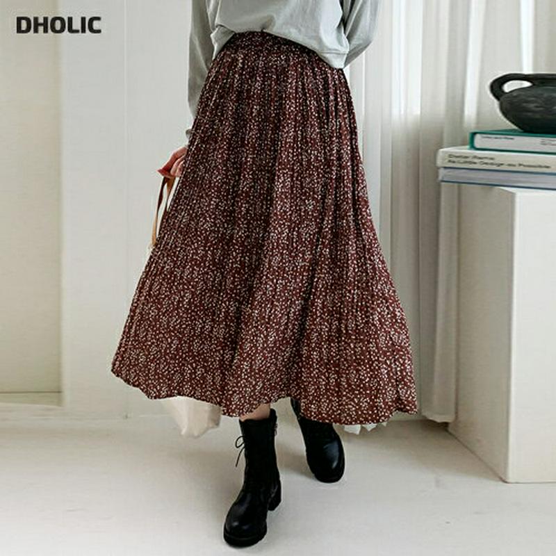 【新作10%OFF】フローラルプリーツスカート・全2色・t60566 レディース【sk】【韓国 ファッション ボトムス スカート