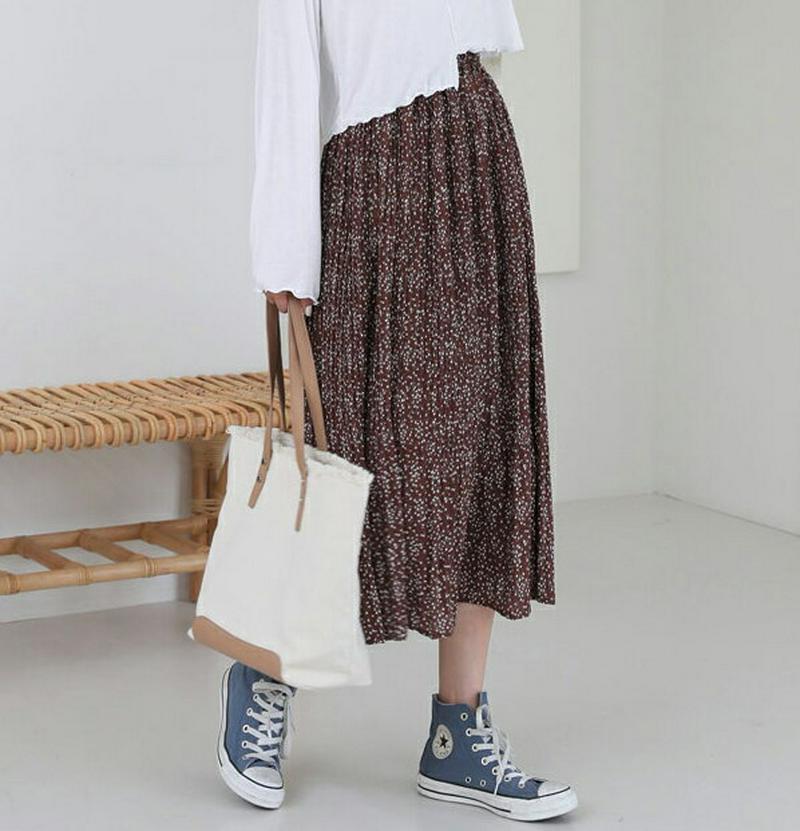 【新作10%OFF】フローラルプリーツスカート・全2色・t60566 レディース【sk】【韓国 ファッション ボトムス スカート