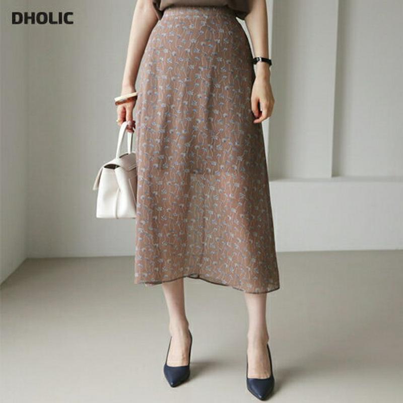 【新作10%OFF】フラワーシフォンスカート・全4色・b63551 レディース【sk】【韓国 ファッション スカート ロング ロ