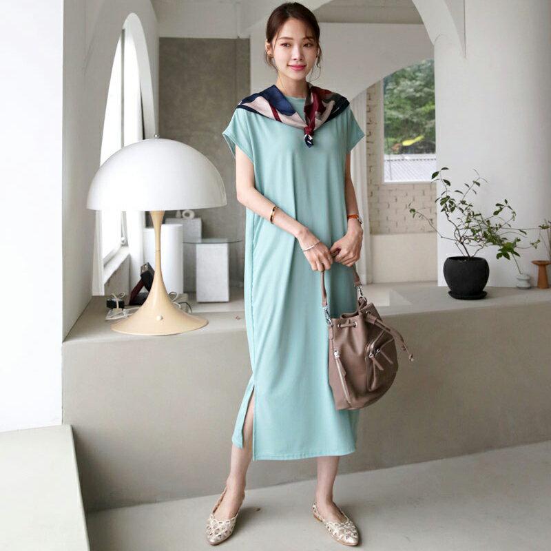 【新作10%OFF】ラウンドネックワンピース・全4色・b63541 レディース【ops】【韓国 ファッション ワンピース ロング