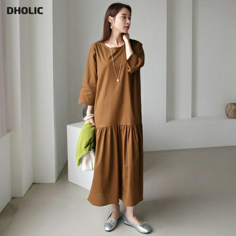 【新作10%OFF】コットンフレアワンピース・全3色・b63540 レディース【ops】【韓国 ファッション ワンピース ロング