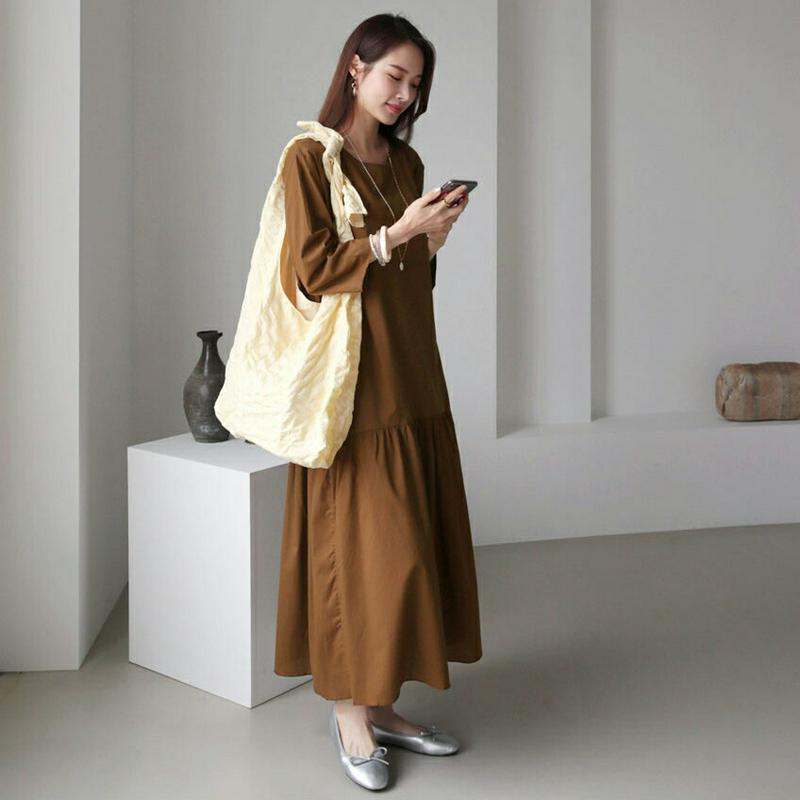 【新作10%OFF】コットンフレアワンピース・全3色・b63540 レディース【ops】【韓国 ファッション ワンピース ロング