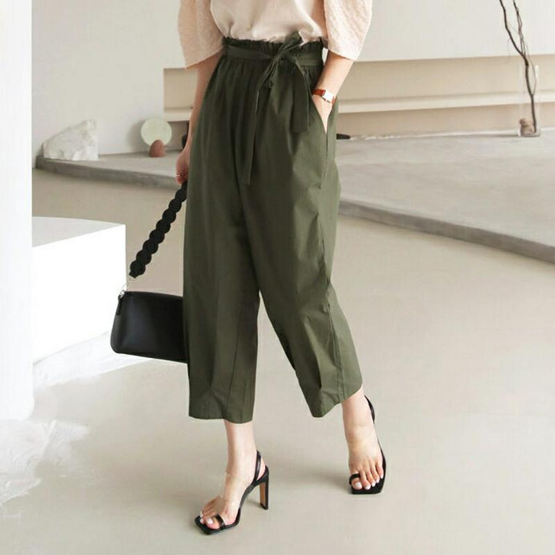 【新作10%OFF】ストラップ付タックへムパンツ・全4色・b63556 レディース【pt】【韓国 ファッション パンツ ズボン 