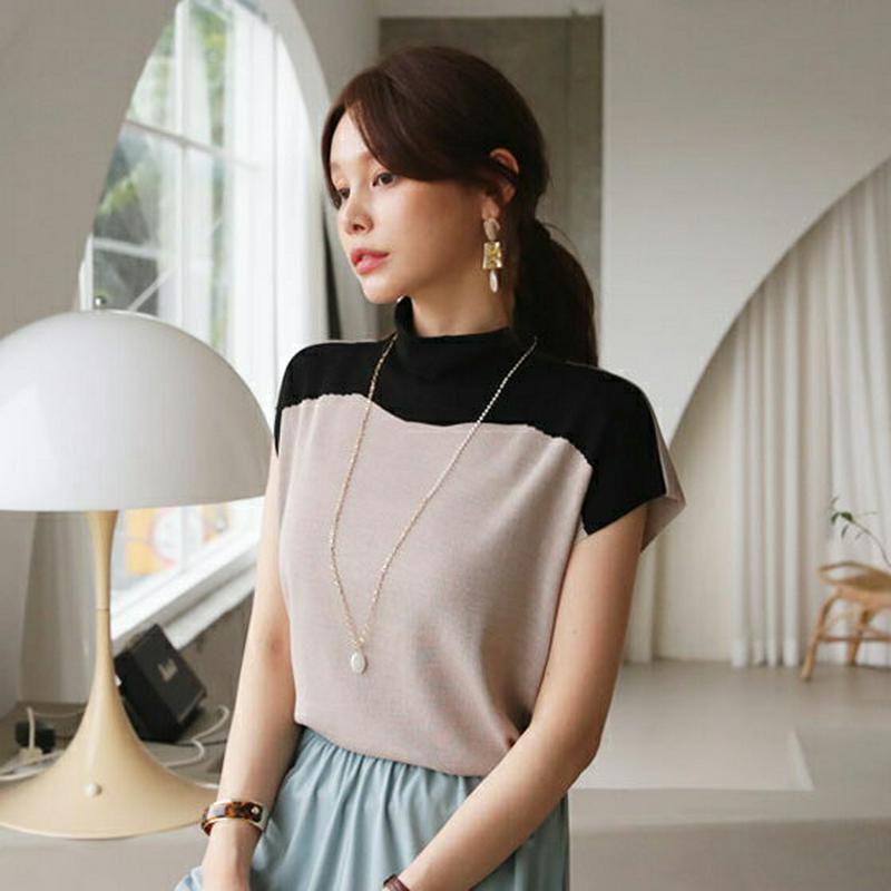 【新作10%OFF】配色ハイネックニット・全3色・b63534 レディース【tops】【韓国 ファッション トップス ニット ニ