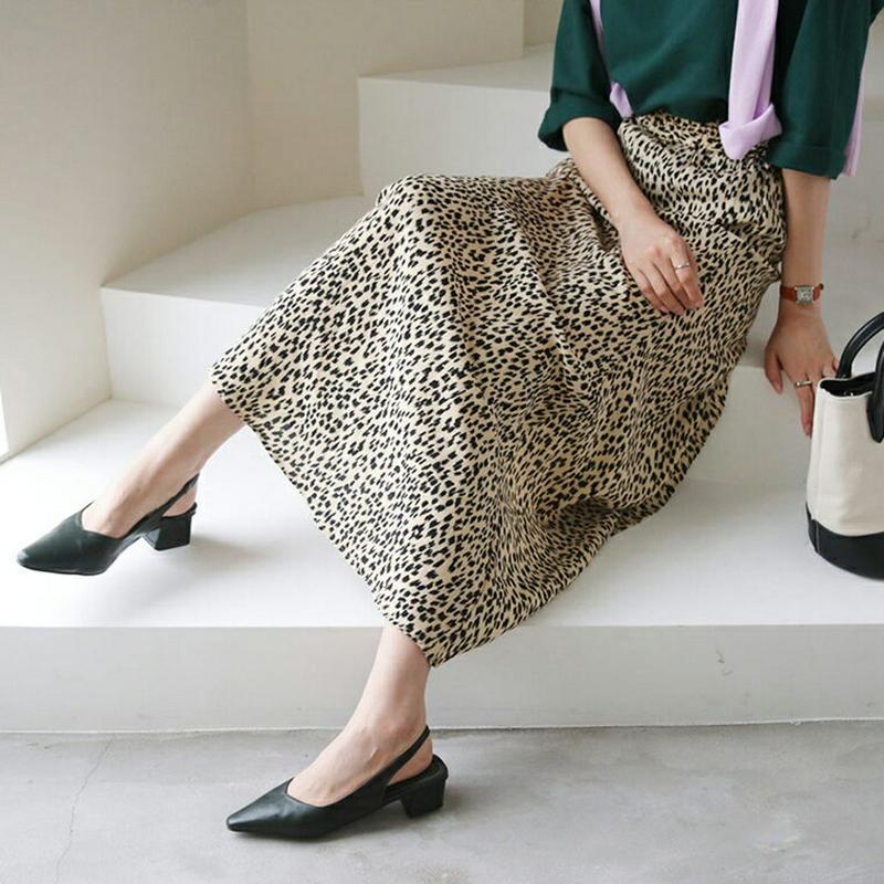 【新作10%OFF】レオパードフレアスカート・全2色・t63553 レディース【sk】【韓国 ファッション スカート ロング ロ