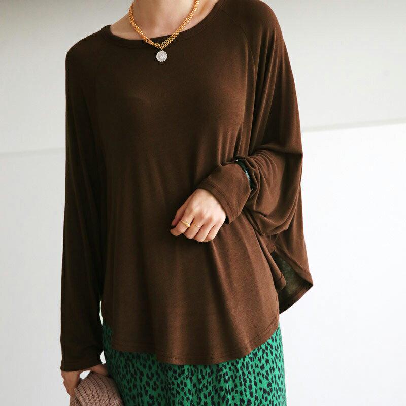 【新作10%OFF】ラグランラウンドヘムTシャツ・全6色・b63547 レディース【tops】【韓国 ファッション トップス T
