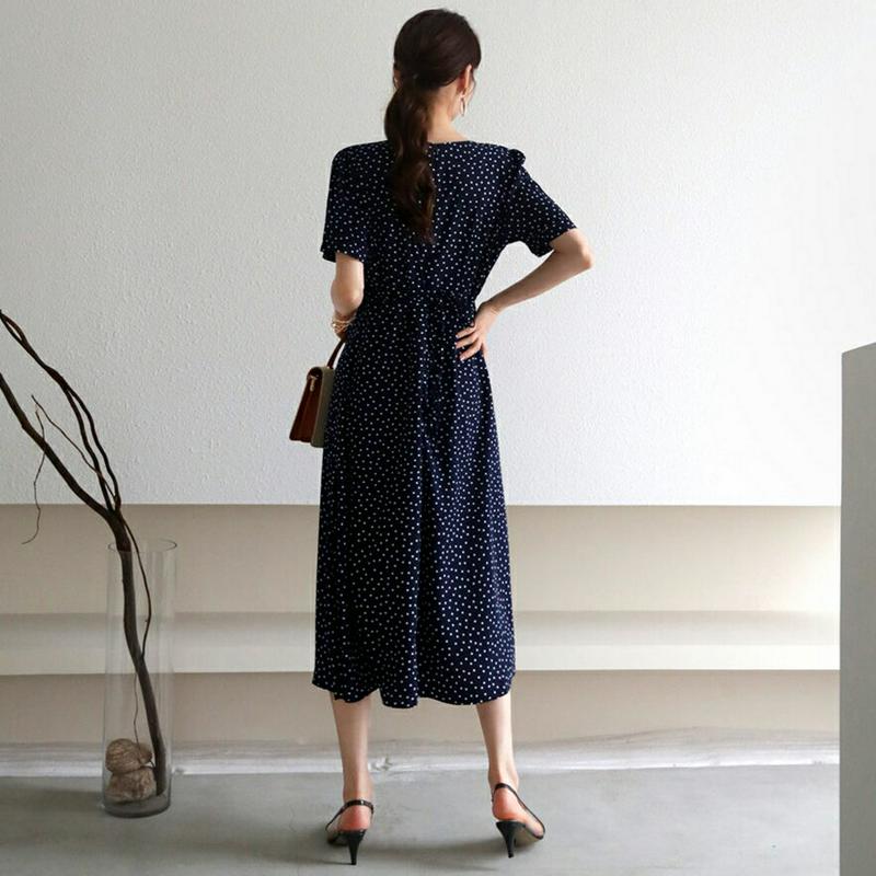 【新作10%OFF】ドットカシュクールワンピース・全2色・t63544 レディース【ops】【韓国 ファッション ワンピース ロ