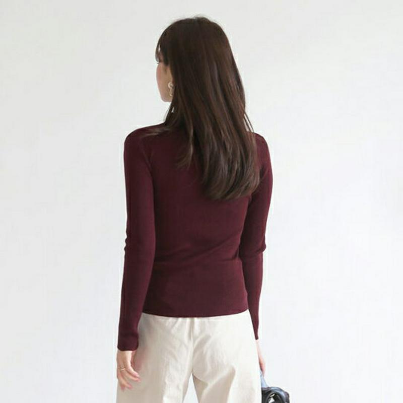 【配送遅延】【新作10%OFF】カラーボタンリブニット・全5色・b63619 レディース【tops】【韓国 ファッション トップ