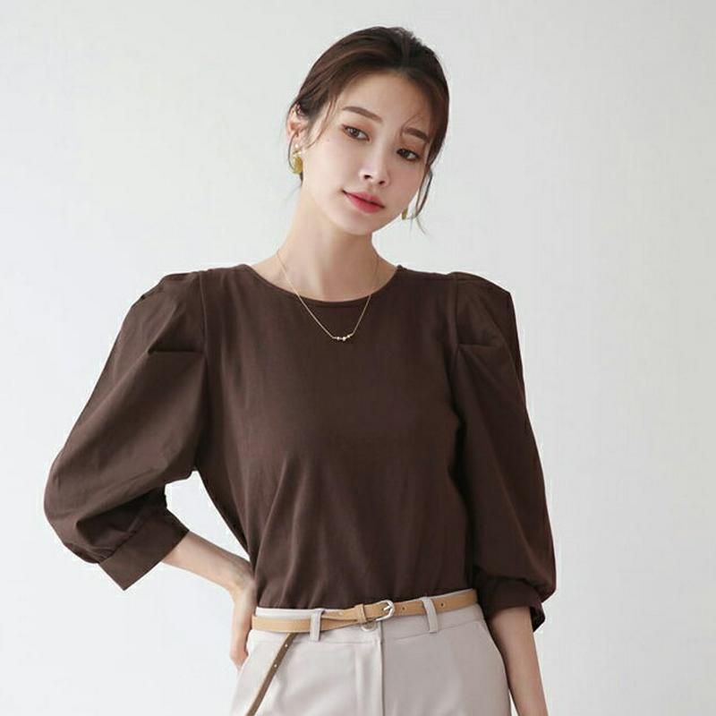 【配送遅延】【新作10%OFF】パフスリーブTシャツ・全3色・t63606 レディース【tops】【韓国 ファッション トップス