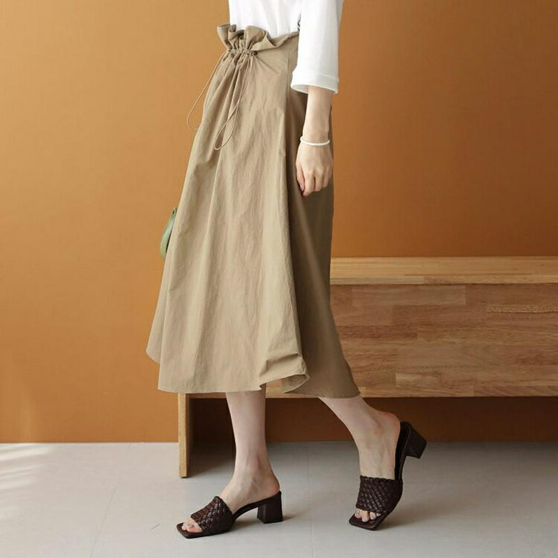 【配送遅延】【新作10%OFF】ドロストフレアスカート・全2色・t63628 レディース【sk】【韓国 ファッション スカート 