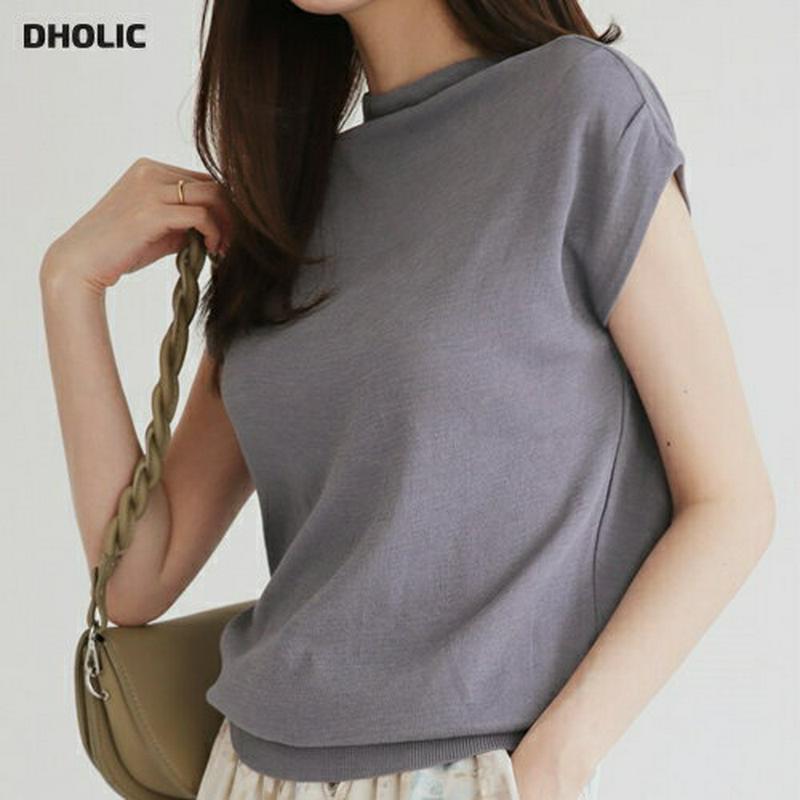 【配送遅延】【新作10%OFF】ハーフネックフレンチスリーブニット・全6色・b63611 レディース【tops】【韓国 ファッシ