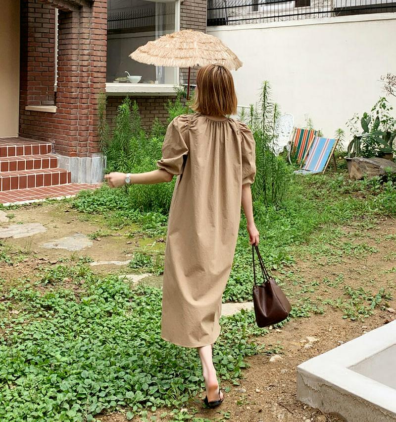 【配送遅延】【新作10%OFF】ストラップ付ギャザーワンピース・全2色・t60594 レディース【ops】【韓国 ファッション 