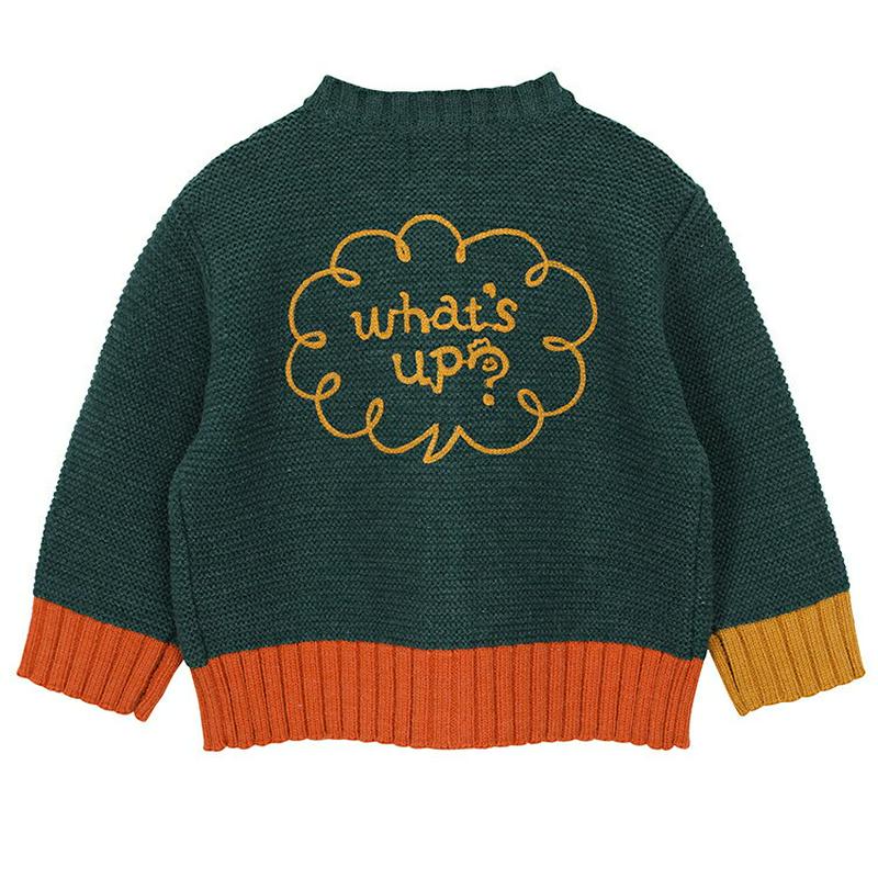 【新作10%OFF】刺繍カラーブロックカーディガン・p004882 キッズ【3~8才】【cd】【カーディガン カーデ 長袖 刺繍