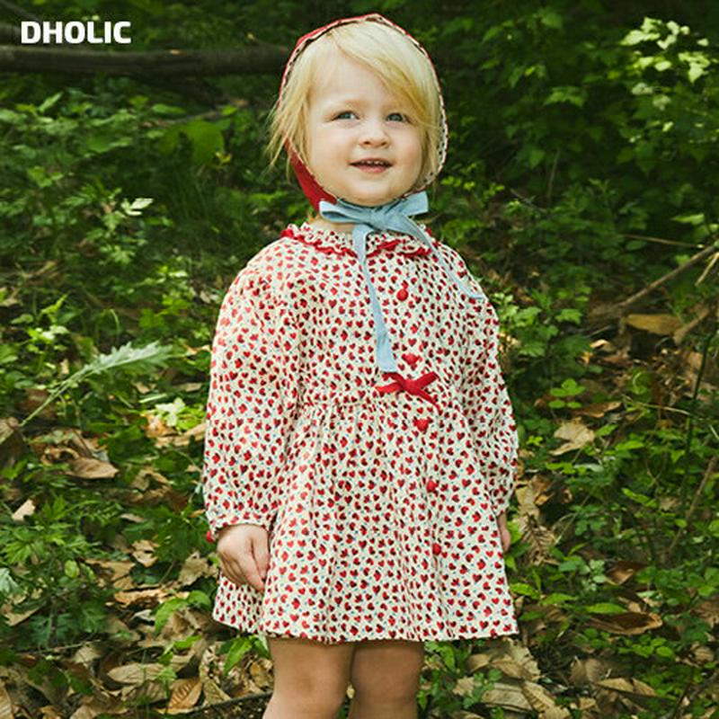 【新作10%OFF】フリルカラーハート柄ワンピース・p004878 キッズ【3~8才】【ops】【ワンピース 長袖 ショート丈 