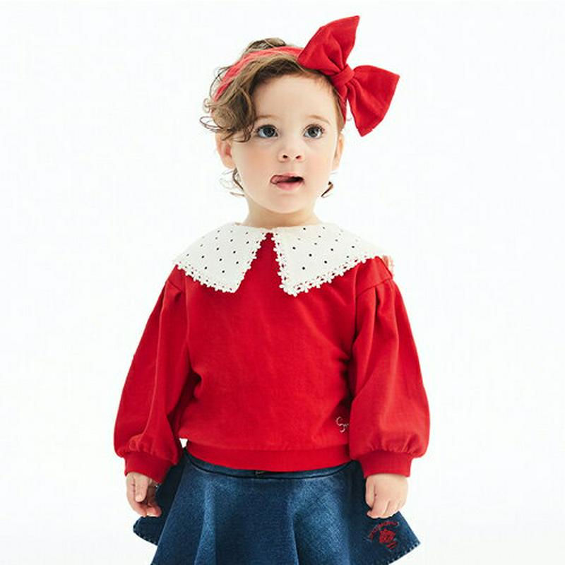 【新作10%OFF】Smile刺繍ドットカラースウェット・p004870 キッズ【3~8才】【tops】【トップス スウェット 