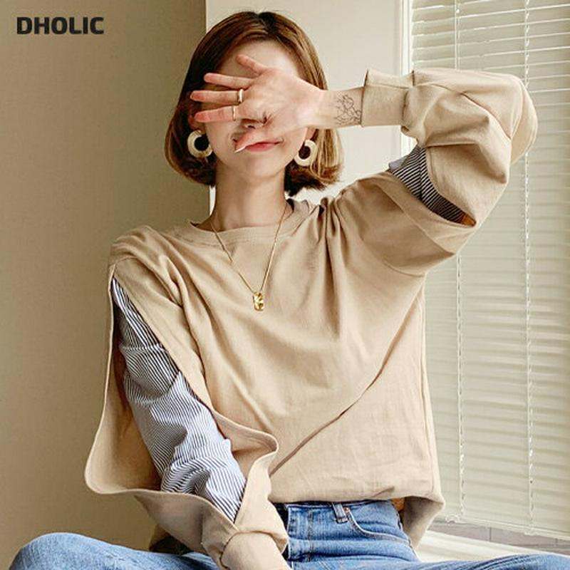 【新作10%OFF】ストライプスリーブスウェット・全4色・b60576 レディース【tops】【韓国 ファッション トップス ス