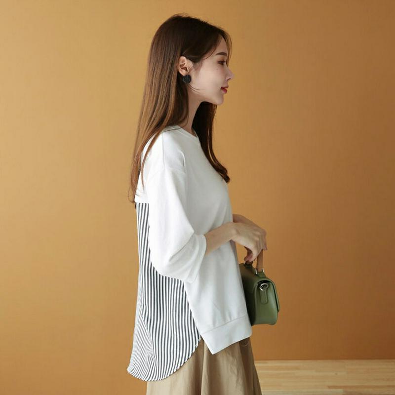【新作10%OFF】バックストライプTシャツ・全3色・b63605 レディース【tops】【韓国 ファッション トップス Tシャ